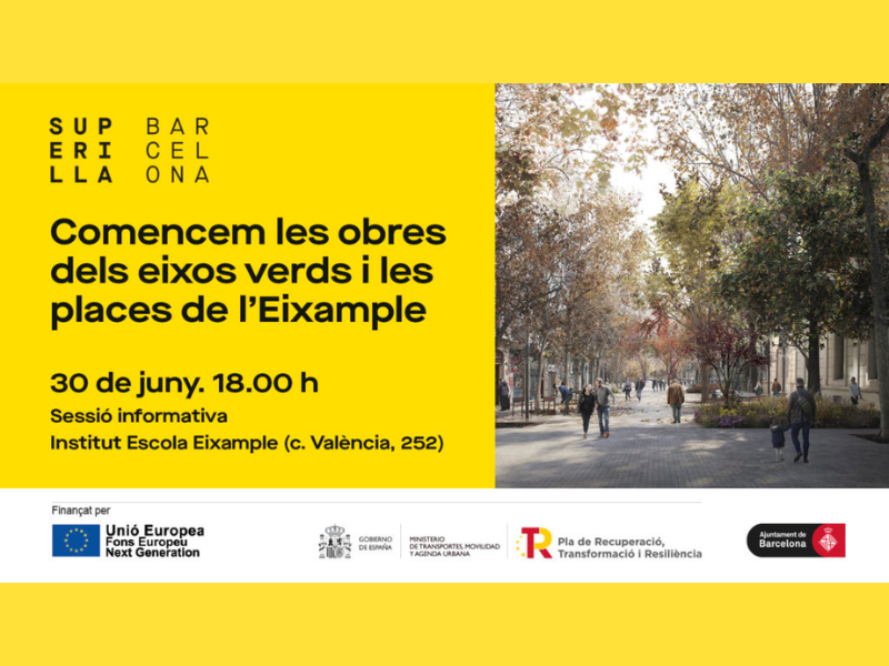 Sesión informativa sobre las obras de los nuevos ejes verdes y plazas de l'Eixample